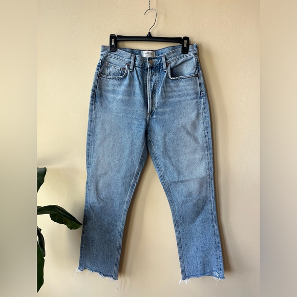 AGOLDE Riley High Rise Straight Crop Jeans Light Wash size 27 - Picture 4 of 6